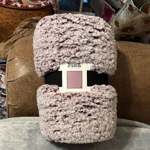 NWT Pink lavender Sherpa throw